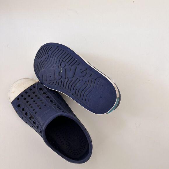 Native Shoes Regatta Blue & Shell White - Jefferson Kids Waterproof - Kids 9 - Picture 7 of 8